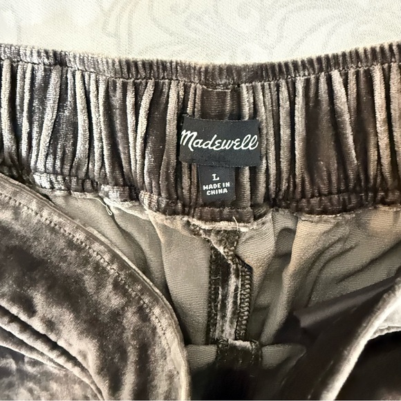Madewell Velvet Wide Leg Huston Crop Pants Size Large with Pockets - Picture 5 of 10